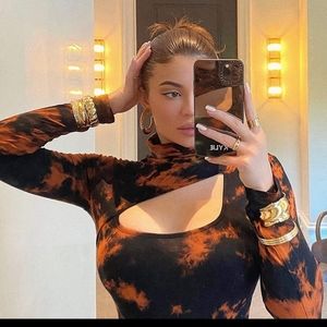 Kendall & Kylie tiedye cutout bodysuit